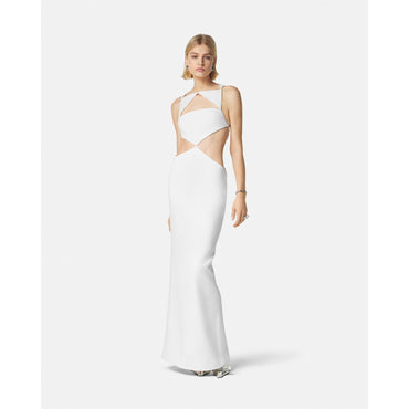 Women Cutout Column Gown - White