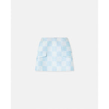 Women Contrasto Duchesse Mini Skirt - Blue