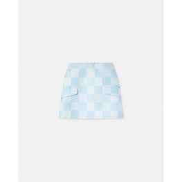 Women Contrasto Duchesse Mini Skirt - Blue