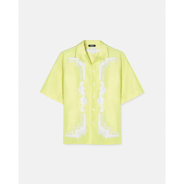 Men Embroidered Duchesse Shirt - Yellow