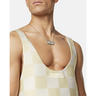 Men Contrasto Duchesse Tank Top - Yellow