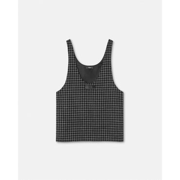 Men Tweed Tank Top - Black