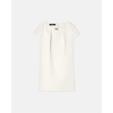 Women Box Pleat Wool-Blend Mini Dress - White