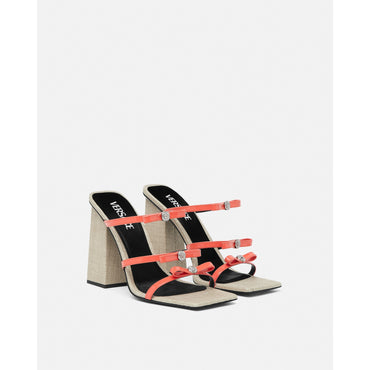 Women Gianni Ribbon Sandals 95 mm - Orange