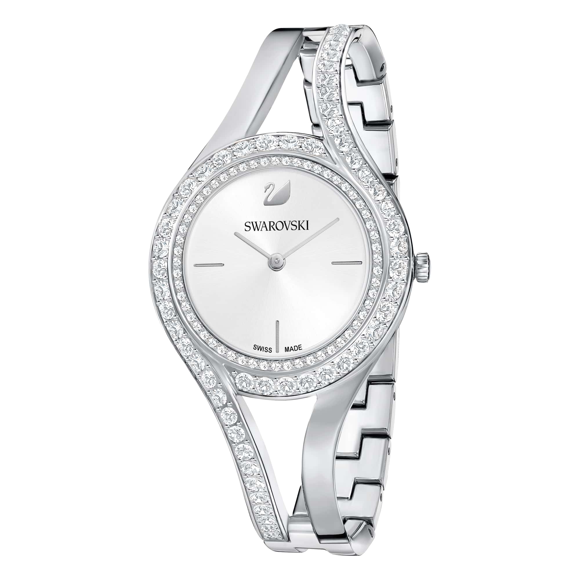 Eternal watch, Swiss Made, Crystal bracelet, Silver tone, Stainless steel