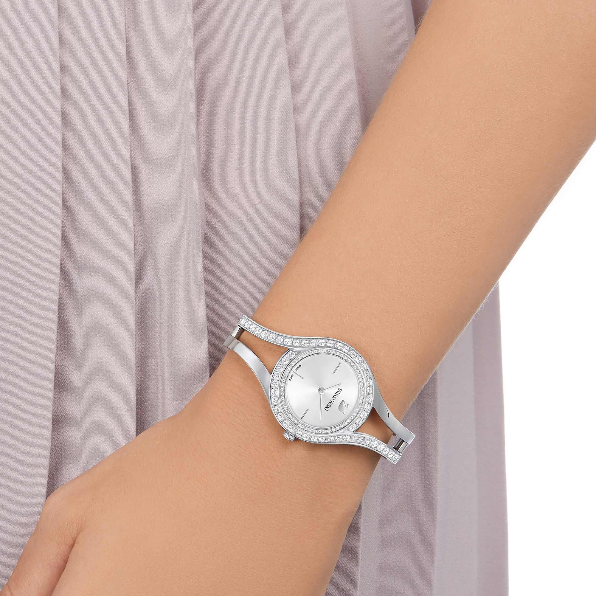 Eternal watch, Swiss Made, Crystal bracelet, Silver tone, Stainless steel