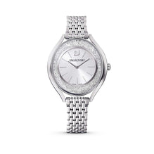 Crystalline aura watch, Swiss Made, Metal bracelet, Silver tone, Stainless steel