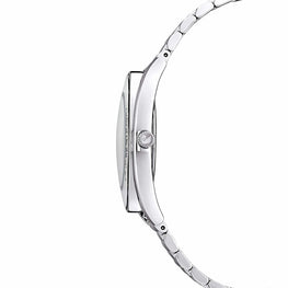 Crystalline aura watch, Swiss Made, Metal bracelet, Silver tone, Stainless steel