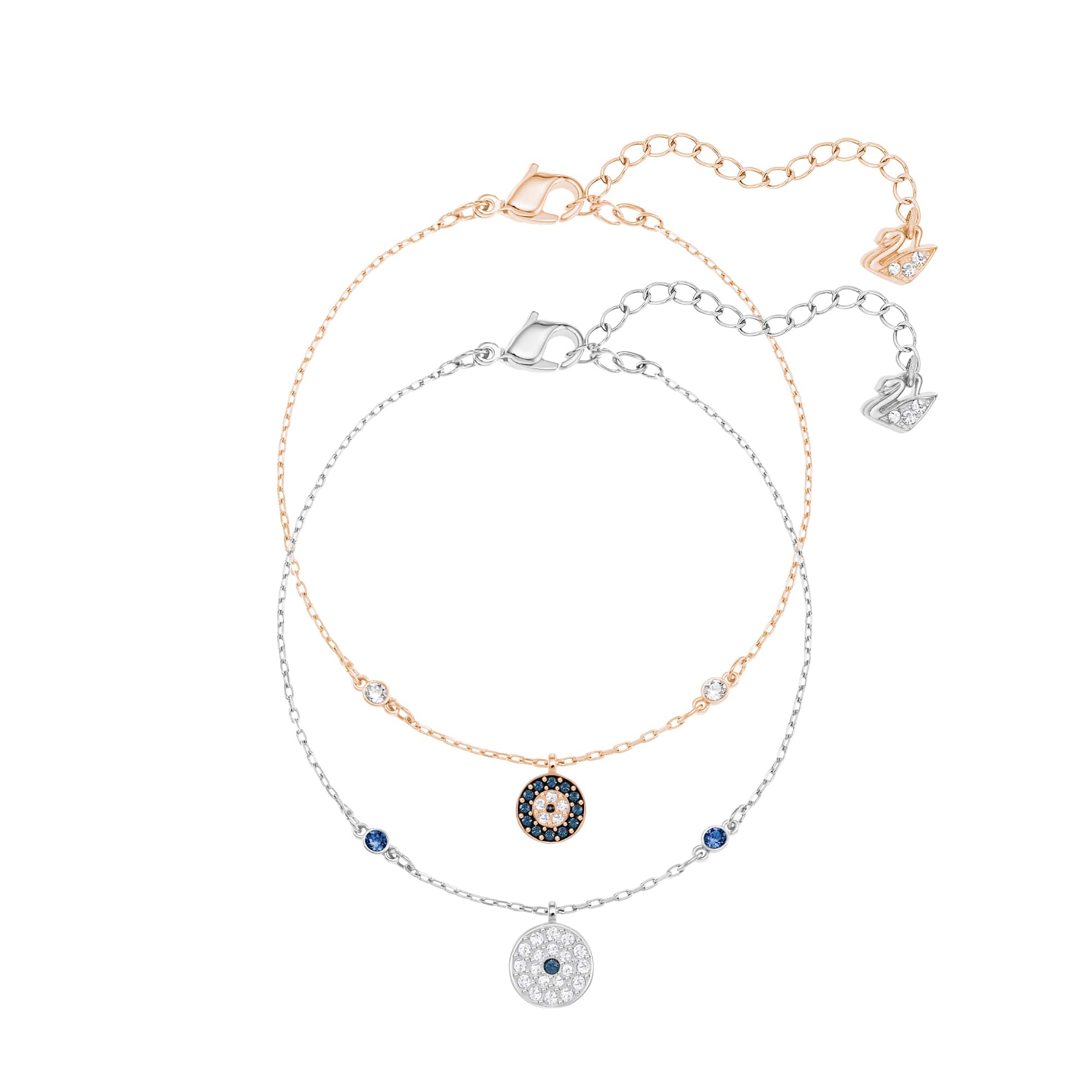 Crystal Wishes bracelet, Set (2), Evil eye, Blue, Mixed metal finish