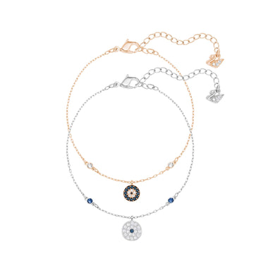 Crystal Wishes bracelet, Set (2), Evil eye, Blue, Mixed metal finish