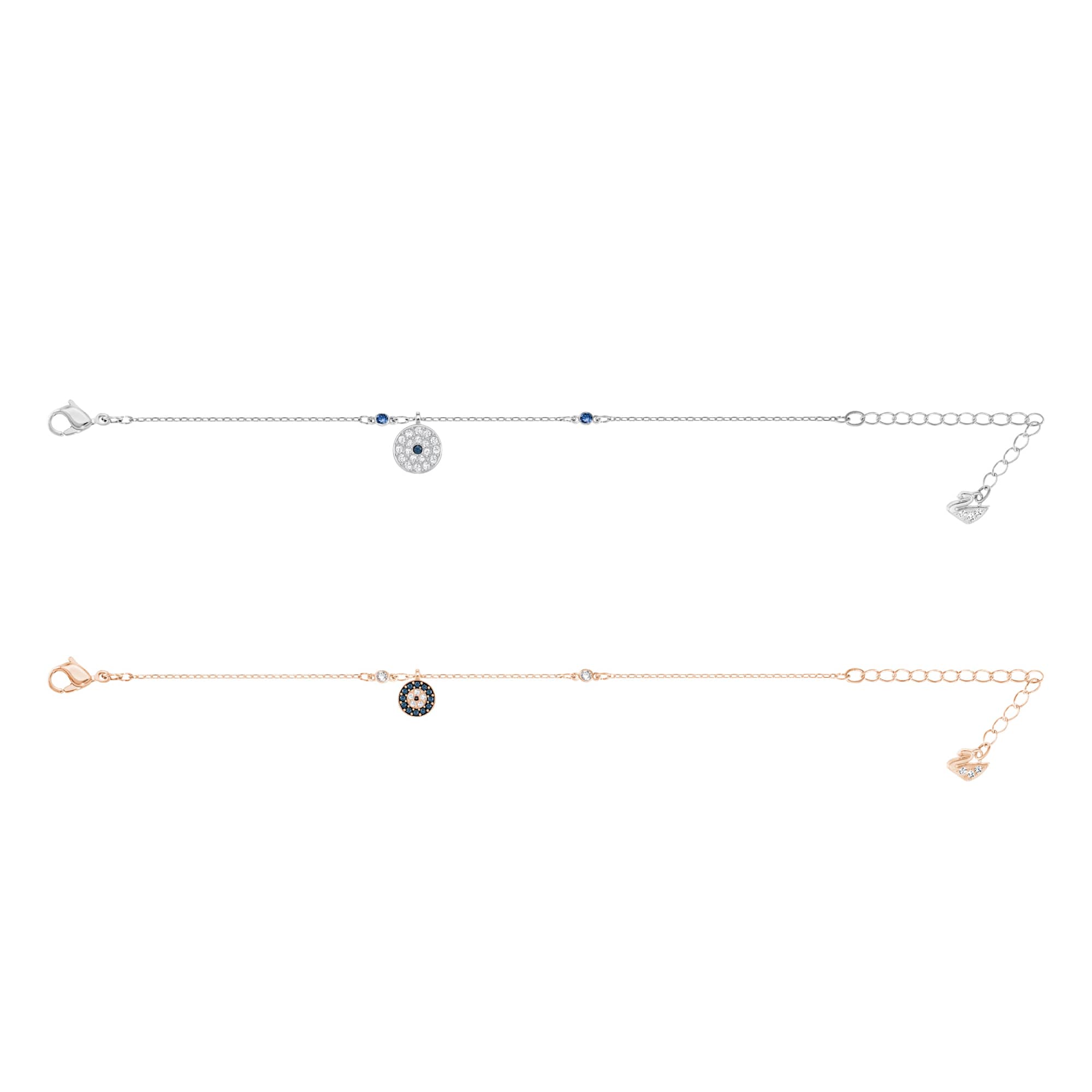 Crystal Wishes bracelet, Set (2), Evil eye, Blue, Mixed metal finish