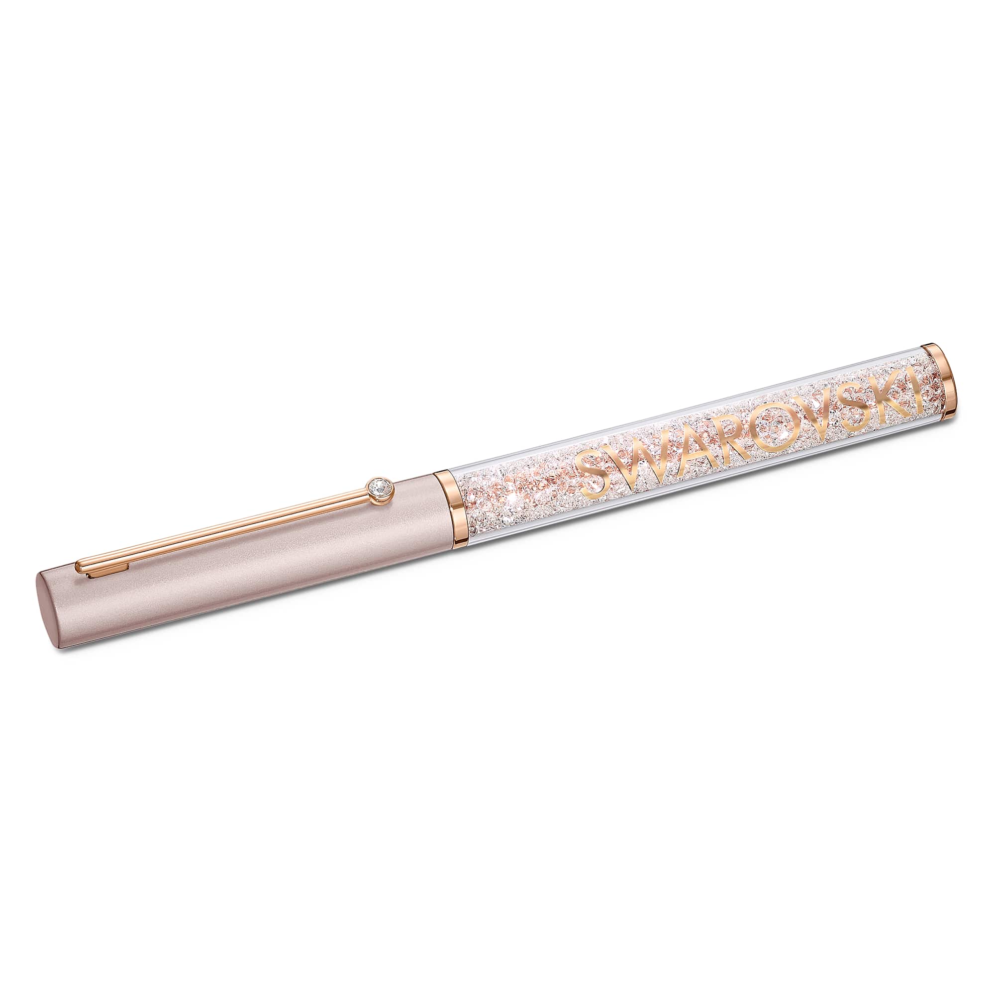 Crystalline ballpoint pen, Rose gold tone, Pink lacquered, Rose gold-tone plated