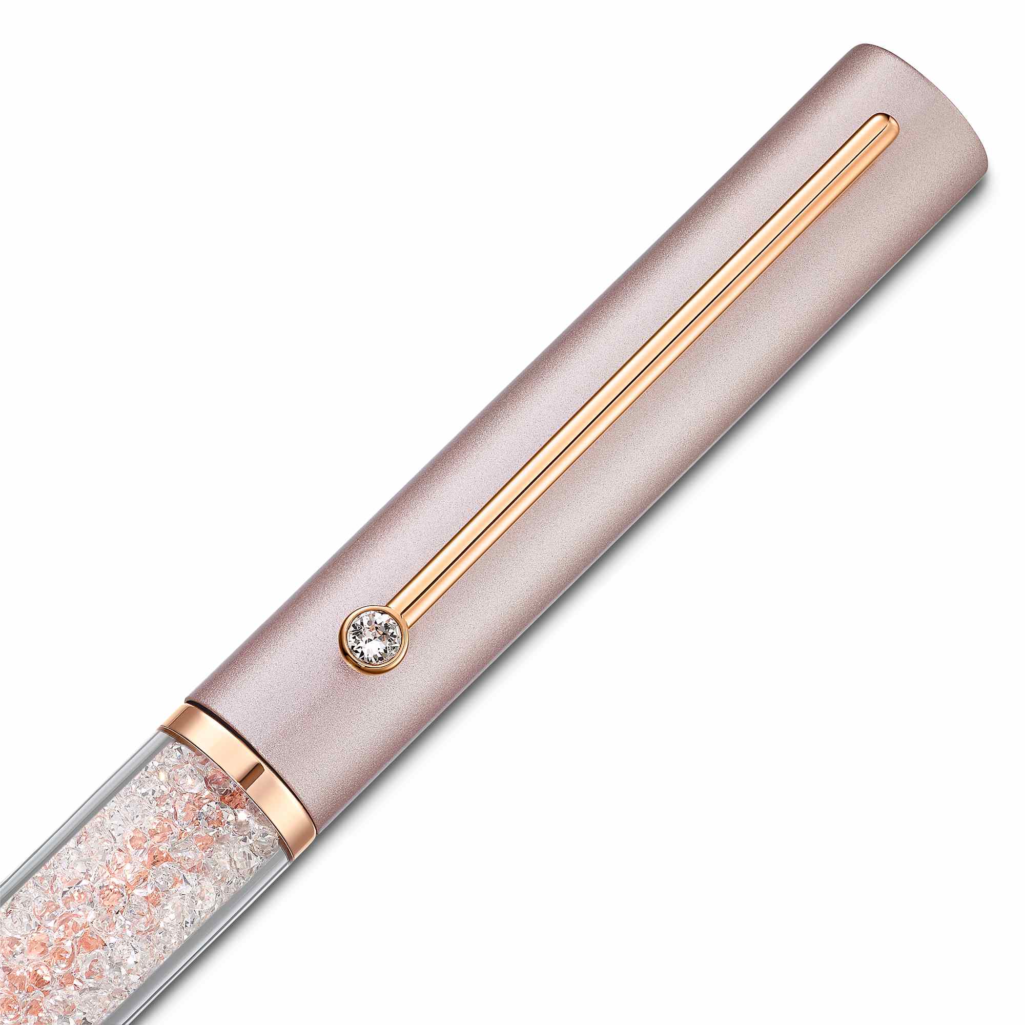 Crystalline ballpoint pen, Rose gold tone, Pink lacquered, Rose gold-tone plated
