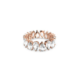 Matrix Vittore ring, Drop cut, White, 18K rose gold finish - 55cm