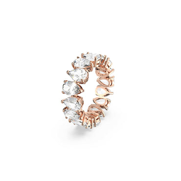 Matrix Vittore ring, Drop cut, White, 18K rose gold finish - 55cm