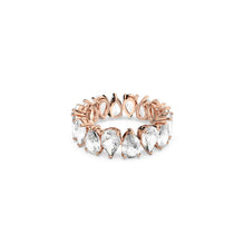 Matrix Vittore ring, Drop cut, White, 18K rose gold finish - 50cm