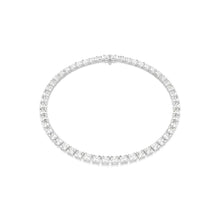 Matrix Tennis necklace, Square cut, White, Rhodium plated