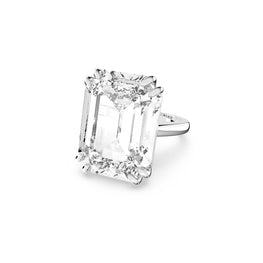 Mesmera cocktail ring, Octagon cut, White, Rhodium plated - 50cm