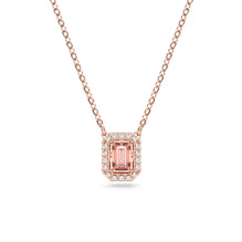Una necklace, Octagon cut, Pink, 18K rose gold finish