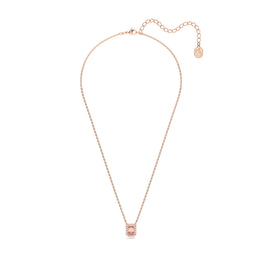Una necklace, Octagon cut, Pink, 18K rose gold finish