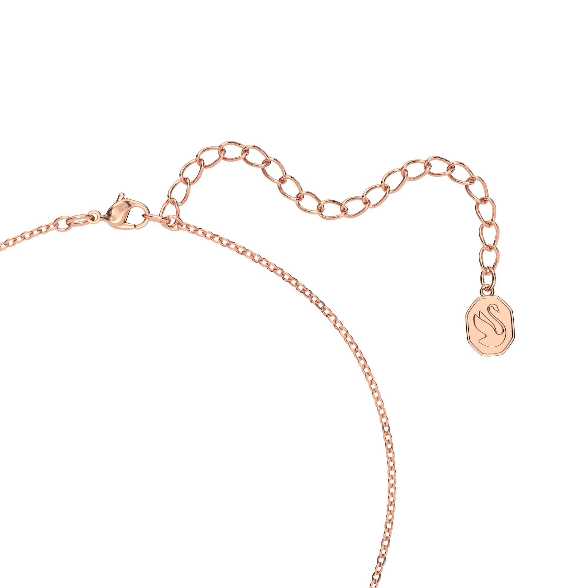 Una necklace, Octagon cut, Pink, 18K rose gold finish