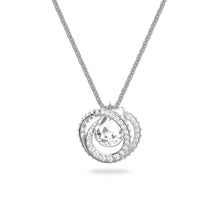 Generation pendant, White, Rhodium plated
