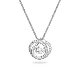 Generation pendant, White, Rhodium plated