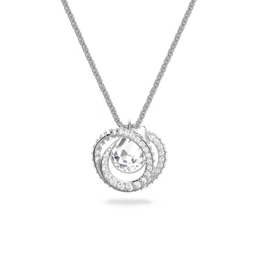 Generation pendant, White, Rhodium plated