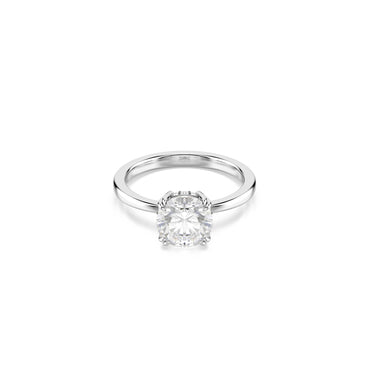 Stilla cocktail ring, Round cut, White, Rhodium plated - 55cm