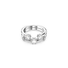 Constella ring, Set (2), Round cut, White, Rhodium plated - 50cm