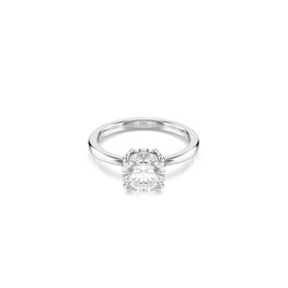 Stilla cocktail ring, Round cut, White, Rhodium plated - 58cm