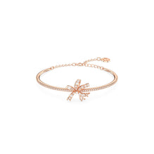 Volta bangle, Bow, White, Rose gold-tone plated