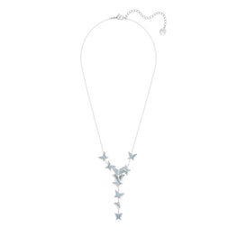 Idyllia Lilia Y necklace, Butterfly, Blue, Rhodium plated