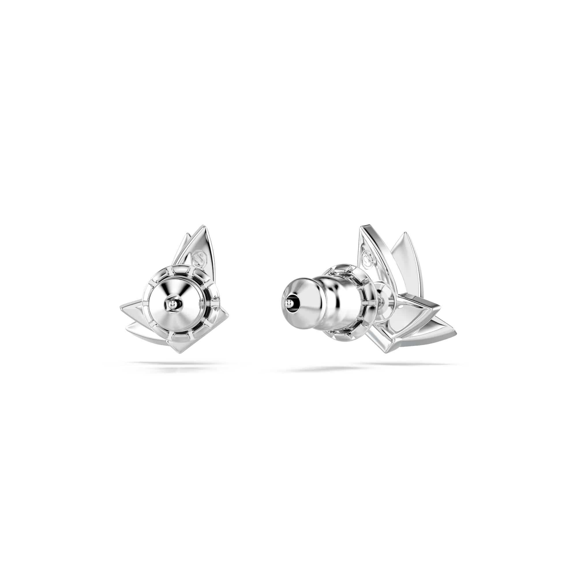 Idyllia Lilia stud earrings, Butterfly, Blue, Rhodium plated