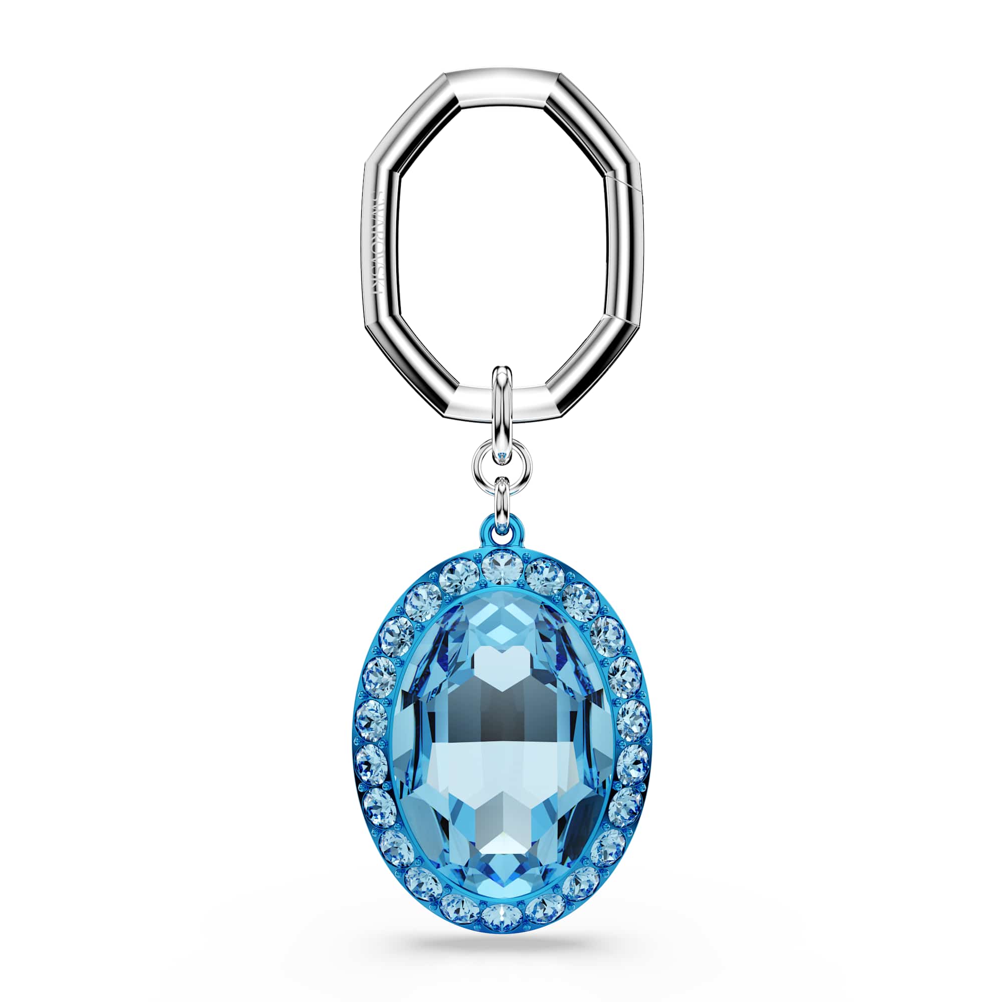 Key ring, Oval cut, Blue, Mixed metal finish
