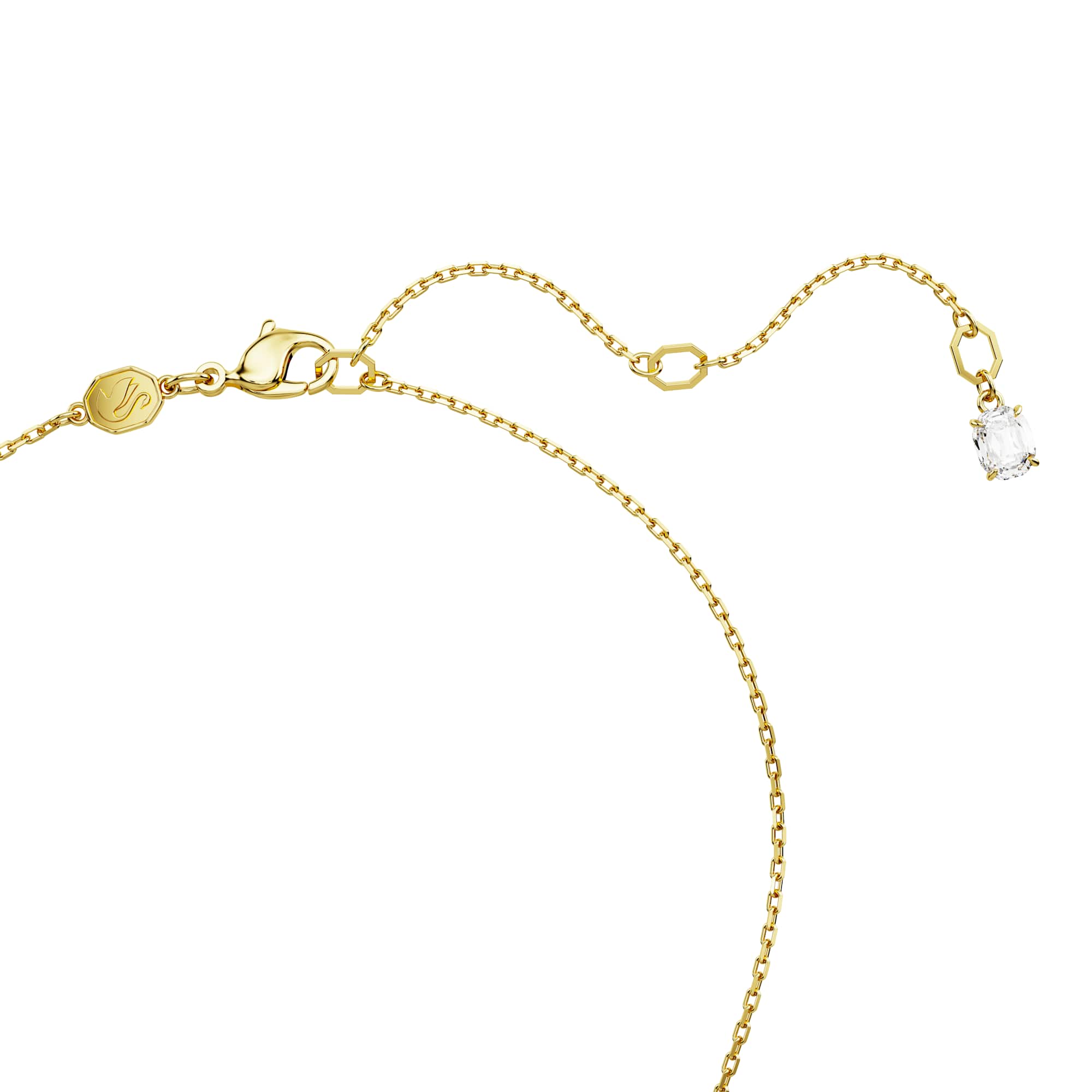 Idyllia pendant, Clover, Green, 18K gold finish