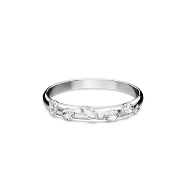 Dextera bangle, Mixed cuts, White, Rhodium plated - M