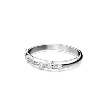 Dextera bangle, Mixed cuts, White, Rhodium plated - M
