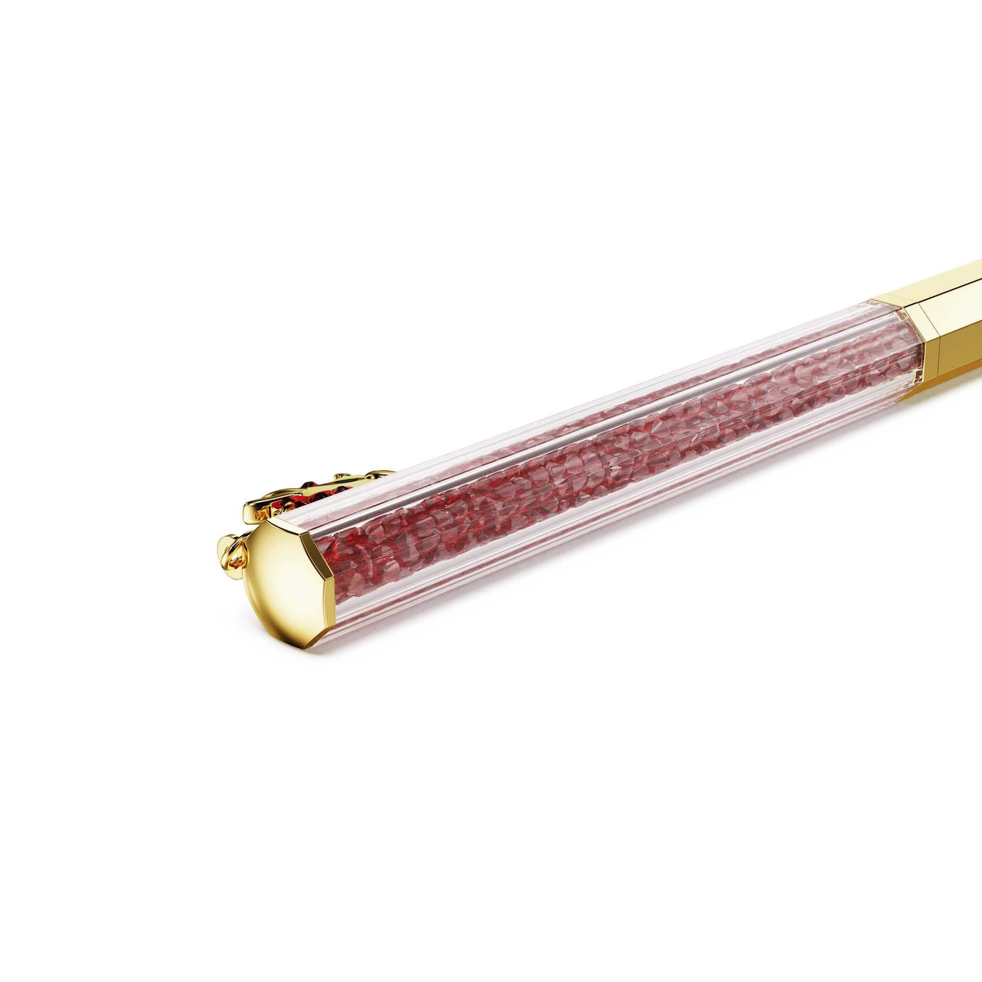 Crystalline Dragon and Phoenix ballpoint pen, Octagon shape, Dragon, Red, Gold-tone plated