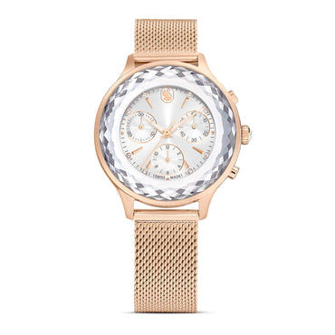 Nova chrono watch, Swiss Made, Metal bracelet, Rose gold tone, Rose gold-tone finish