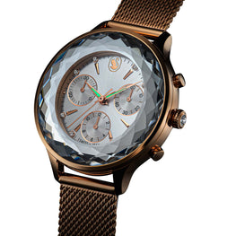 Nova chrono watch, Swiss Made, Metal bracelet, Rose gold tone, Rose gold-tone finish