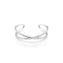 Hyperbola cuff, Infinity, White, Rhodium plated - M