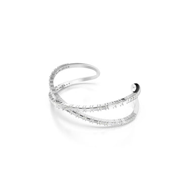 Hyperbola cuff, Infinity, White, Rhodium plated - M