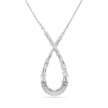 Hyperbola pendant, Mixed cuts, Infinity, White, Rhodium plated