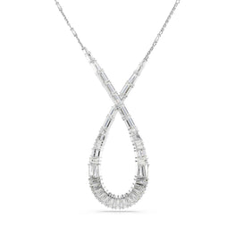 Hyperbola pendant, Mixed cuts, Infinity, White, Rhodium plated