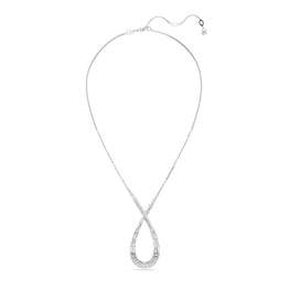 Hyperbola pendant, Mixed cuts, Infinity, White, Rhodium plated