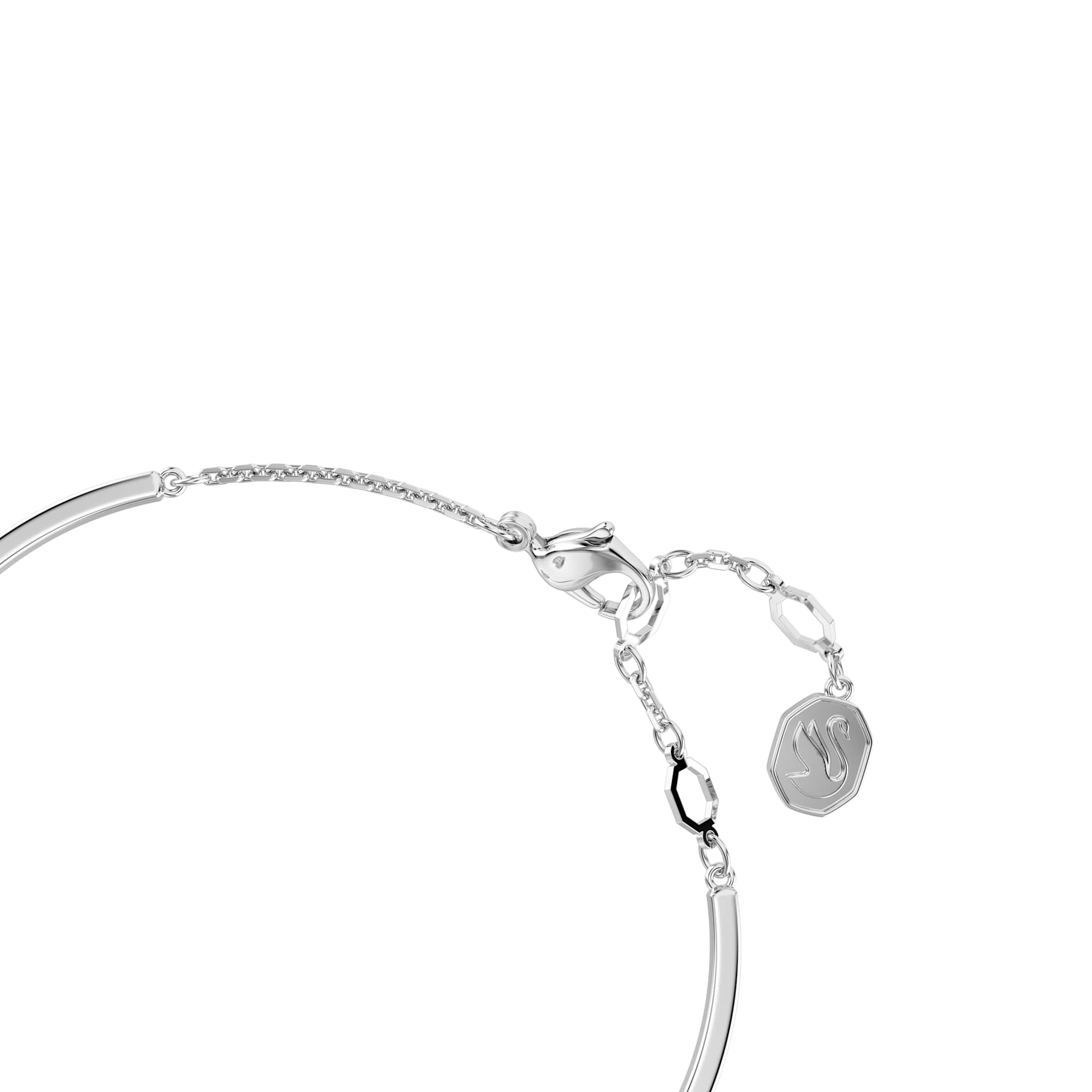 Hyperbola bangle, Heart, Blue, Rhodium plated