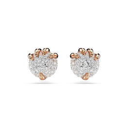 Dragon & Phoenix stud earrings, Dragon’s claw, White, 18K rose gold finish