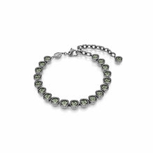 Imber Tennis bracelet, Round cut, Black, Ruthenium plated - M
