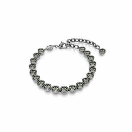 Imber Tennis bracelet, Round cut, Black, Ruthenium plated - M